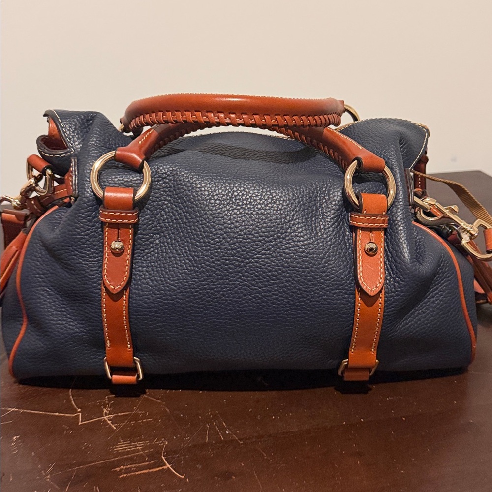 Dooney & Bourke Large Navy Pebble Grain Satchel EUC - Picture 6 of 13